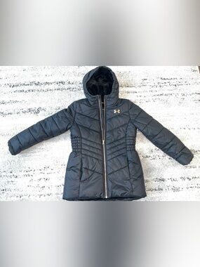 Under Armour Girls' Black Hooded Puffer Coat